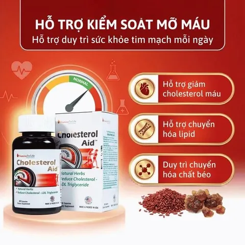Viên uống hỗ trợ giảm cholesterol Cholesterol Aid Vitamins For Life (60 viên)