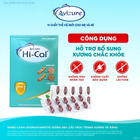 Avisure Hical Calcium D3K2 60V cho bà bầu và cho con bú