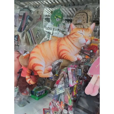 Gối ôm 3D hình mèo mướp màu cam (gối ôm thú bông) size 60cm