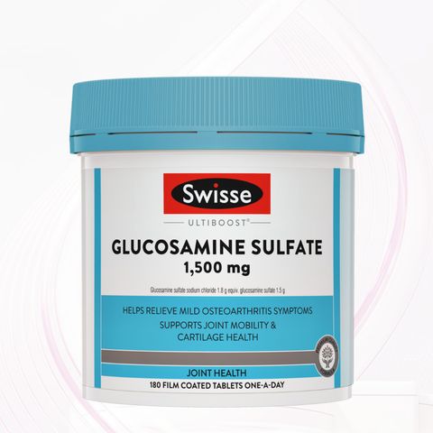 Viên uống nuôi dưỡng khớp Swisse Ultiboost Glucosamine Sulfate 1500 mg |180 viên| Tái tạo sụn khớp/Tăng dịch nhờn & Giảm đau nhức [S/P Chuẩn Úc]