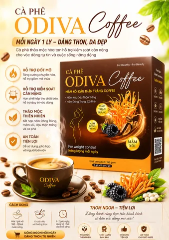 (MUA 1 TẶNG 1) Cà Phê Giảm Cân Odiva – Thảo Dược Hỗ Trợ Đốt Mỡ, Giảm Cân Nhanh