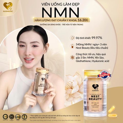 Viên Uống Yến Sào Trẻ Hóa Da Đa Tầng Nest Beauty - Công Thức Úc, Bổ Sung Collagen, Glutathione, Dưỡng Da Từ Gốc Rễ, 90 Viên/Hộp