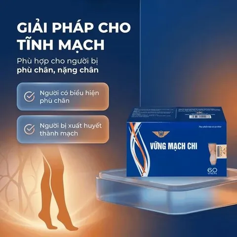 Viên uống giúp giảm nguy cơ suy tĩnh mạch, tăng tính bền thành mạch Vững Mạch Chi Kingphar (6 vỉ x 10 viên)