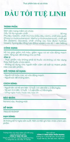 Viên hỗ trợ giúp giảm mỡ máu Dầu Tỏi Tuệ Linh (100 viên)