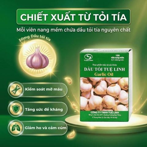 Viên hỗ trợ giúp giảm mỡ máu Dầu Tỏi Tuệ Linh (100 viên)