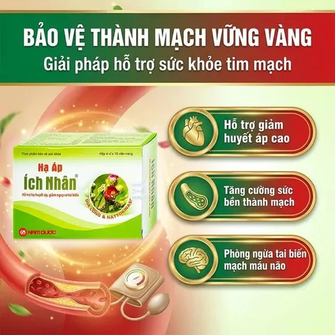 Viên hỗ trợ giảm huyết áp cao Hạ Áp Ích Nhân (4 vỉ x 10 viên)