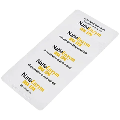 Viên uống NattoEnzym DHA EPA DHG Pharma hỗ trợ giảm nguy cơ đột quỵ do huyết khối (2 vỉ x 10 viên)
