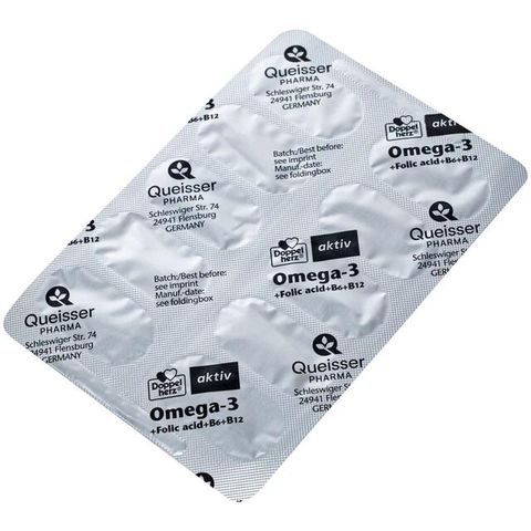Viên uống hỗ trợ mạch máu khỏe mạnh Omega-3 + Folic acid + B6 + B12 (3 vỉ x 10 viên)