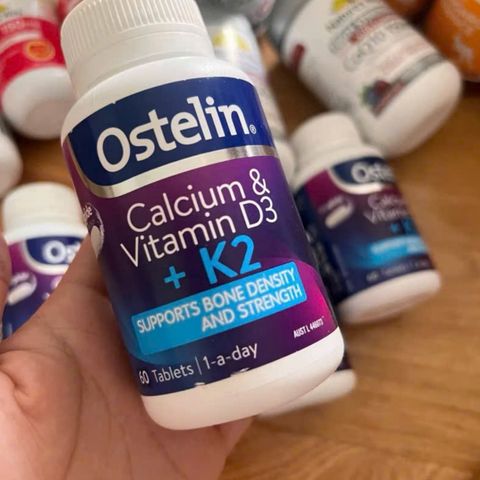 Viên uống Ostelin Calcium & Vitamin D3 +  K2 |60 viên| Kích thích tái tạo xương - Tăng mật độ xương & Giảm nguy cơ loãng xương [S/P Chuẩn Úc không tem]