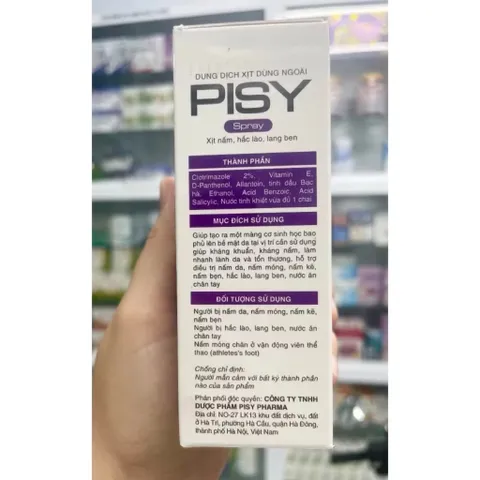 1 Chai Dung dịch xịt nấm, hắc lào,lang ben Pisy spray