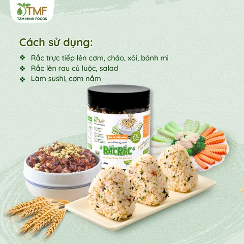 Gia vị rắc cơm Rắc Rắc dạng hũ 130gram tiện lợi Tâm Minh Foods
