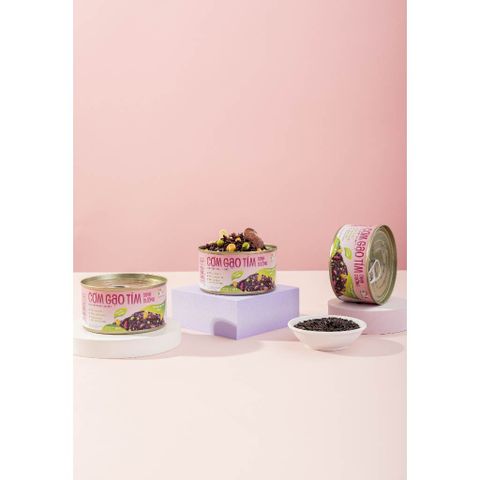 Combo 2 hộp sườn chay xào sả ớt, 2 hộp cơm tím và 2 hộp cơm lứt dinh dưỡng Tâm Minh Foods