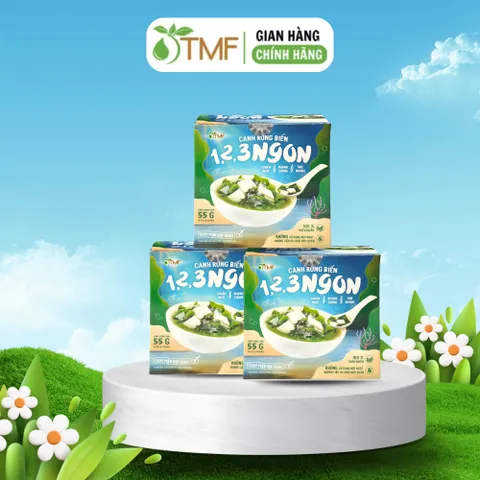 COMBO 3 HỘP CANH RONG BIỂN 123 NGON TÂM MINH FOODS 55G (10 GÓI x 5.5G)