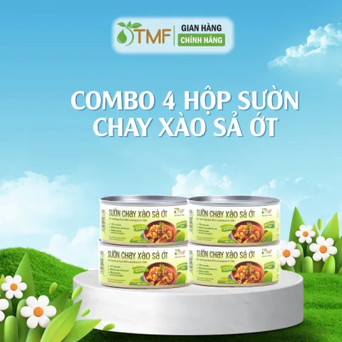 [DATE 12/2027] Combo 4 Sườn chay xào sả ớt thơm ngon đậm vị ăn liền tiện lợi Tâm Minh Foods