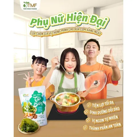 Bột nêm Tảo Biển không bột ngọt công nghiệp bổ sung chất sắt hũ 350g Tâm Minh Foods 793824