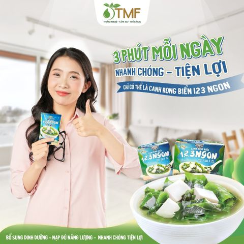 Canh rong biển ăn liền hộp 10 gói x 5.5g không bột ngọt nấu canh cho bé TÂM MINH FOODS 793828