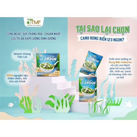Canh rong biển ăn liền hộp 10 gói x 5.5g không bột ngọt nấu canh cho bé TÂM MINH FOODS 793828