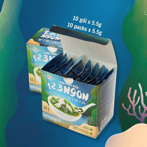 Canh rong biển ăn liền hộp 10 gói x 5.5g không bột ngọt nấu canh cho bé TÂM MINH FOODS 793828