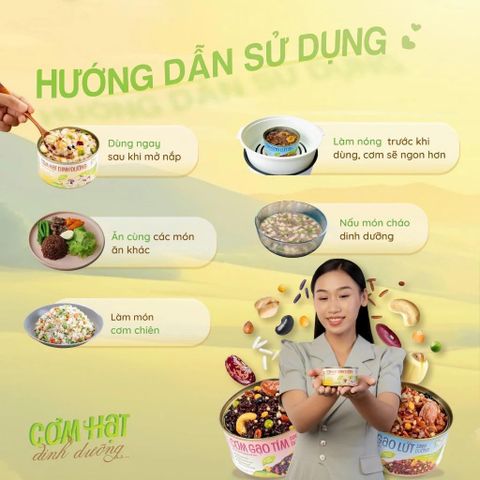 [Quà tặng] Cơm hạt dinh dưỡng mix các loại đậu và hạt ăn liền tiện lợi 160g TÂM MINH FOODS