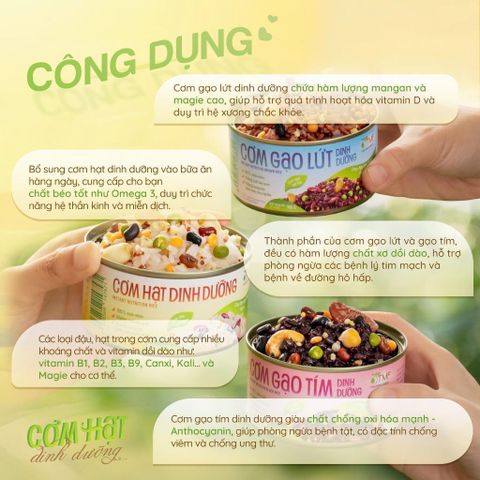 [Quà tặng] Cơm hạt dinh dưỡng mix các loại đậu và hạt ăn liền tiện lợi 160g TÂM MINH FOODS