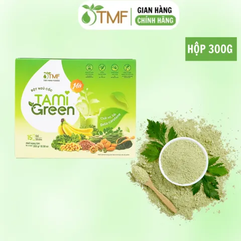 Bột ngũ cốc Tamigreen 300g 15 gói bổ sung thêm chất xơ, hỗ trợ hệ tiêu hóa khỏe mạnh Tâm Minh Foods