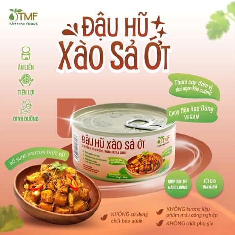 Combo 2 hộp cơm tím, 2 hộp cơm lứt, 1 hộp sườn chay sả ớt, 1 hộp đậu hũ sả ớt Tâm Minh Foods