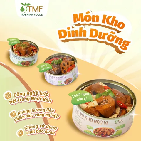 Trái vả kho ngũ vị dinh dưỡng hộp ăn liền tiện lợi không chất bảo quản 140g Tâm Minh Foods