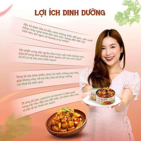 Đậu hũ xào sả ớt thơm cay đậm vị, dai ngon khó cưỡng hộp 100gram Tâm Minh Foods