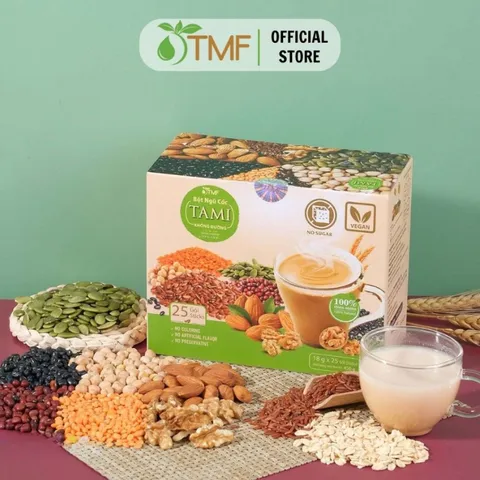 Bột ngũ cốc nảy mầm Tami không đường 25 gói TÂM MINH FOODS giảm cân dinh dưỡng tiện lợi healthy 793848