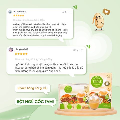 Bột ngũ cốc nảy mầm Tami không đường 25 gói TÂM MINH FOODS giảm cân dinh dưỡng tiện lợi healthy 793848