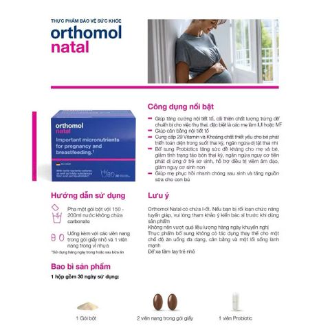 (Đức) Orthomol Natal Vitamin Bầu Cao Cấp Chính Hãng Bổ Sung Vitamin, Khoáng Chất, DHA, Lợi Khuẩn Cho Phụ Nữ Mang Thai Và Sau Sinh