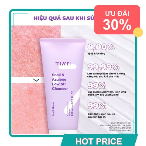 (Đẳng Cấp) Sữa Rửa Mặt Tiam Snail & Azulene 200ml/400ml Chăm Sóc Da Làm Dịu, Phục Hồi, Phù Hợp Với Da Nhạy Cảm, Chính Hãng Hàn Quốc Mẫu Mới