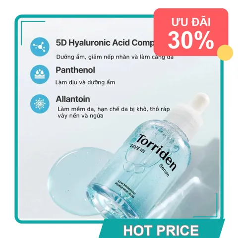 (Hàng Chất) Serum Cấp Nước Torriden Dive-In 50ml Dưỡng Ẩm Sâu, Phục Hồi Da, Giúp Làn Da Căng Bóng Mịn Màn, Phù Hợp Mọi Dạng Da Cao Cấp