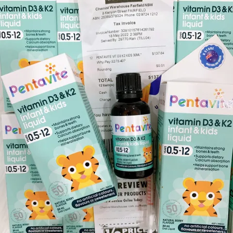Siro Bổ Sung D3- K2 - Pentavite Vitamin D3 & K2 30ml