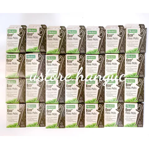 Tăm chỉ nha khoa than hoạt tính 2 in 1 Piksters Eco Floss Picks thân thiện với môi trường