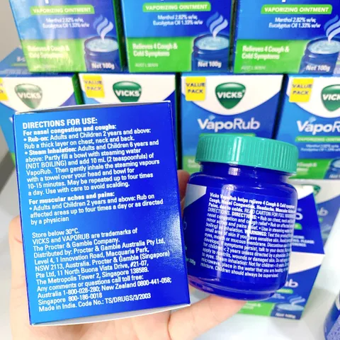[Costco Úc] Dầu Bôi Ấm Ngực Vicks Giảm Ho Vaporub vaporizing ointment 100g