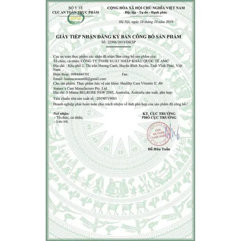 Bổ sung Vitamin E Healthy Care 500IU Hộp 200v