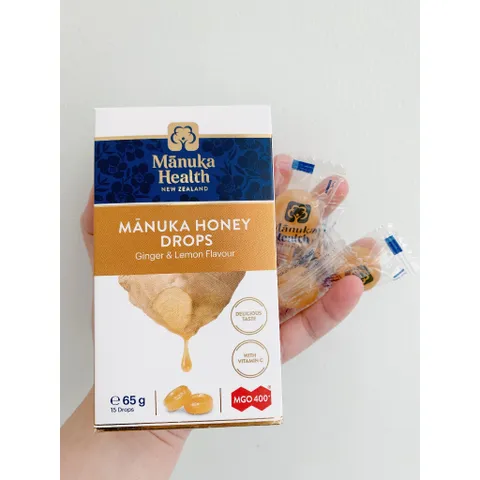 [Hộp 15 viên] Kẹo Ngậm Mật ong (4 vị) Manuka Honey Drops MGO400+