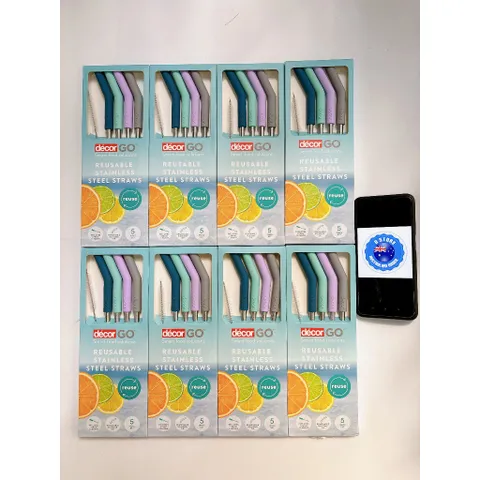 Ống Hút Tái Sử Dụng Set 4 Cái Kèm Cọ Rửa Decor Go Reusable Stainless Steel Straws
