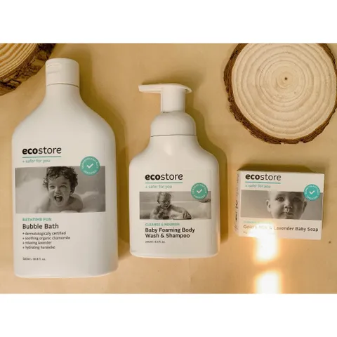 (An toàn cho bé sơ sinh) tắm gội 2 trong 1 Ecostore tạo bọt, dịu nhẹ, dưỡng ẩm foaming body