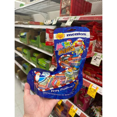 Túi Kẹo Chupa Chups Mentos Hình Chiếc Giầy Giáng Sinh Noel Christmas Mix Minis - Kẹo gậy Noel