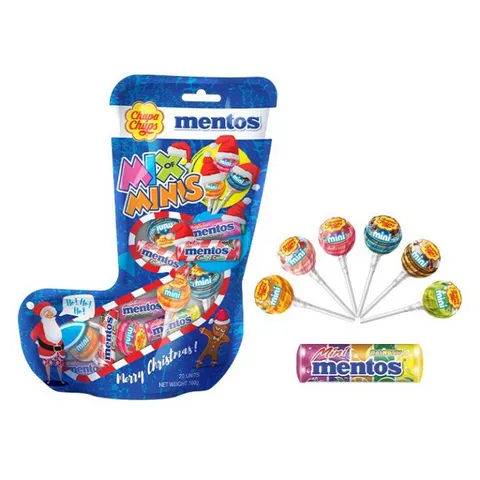 Túi Kẹo Chupa Chups Mentos Hình Chiếc Giầy Giáng Sinh Noel Christmas Mix Minis - Kẹo gậy Noel