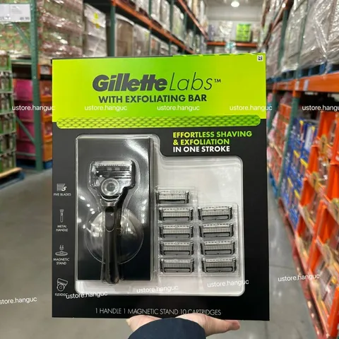 [Set Gillette 1 tay cầm và 10 lưỡi] Dao cạo Tẩy Tế Bào Chết Gillette Labs With Exfoliating Bar