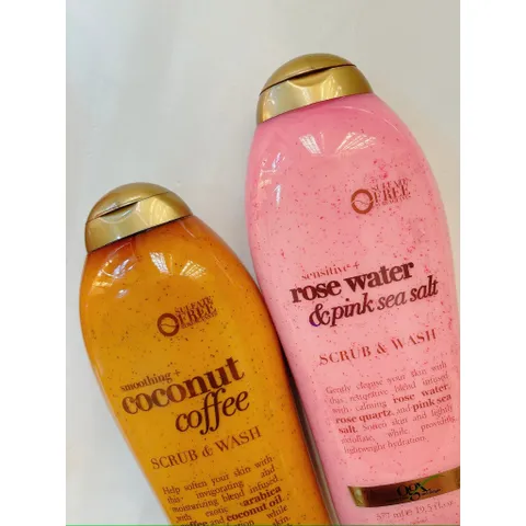 Sữa Tắm Tẩy Tế Bào Chết OGX dành cho da nhạy cảm, giúp da mịn màng, trắng sáng