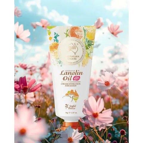 Kem Dưỡng Ẩm Da Tay GM Lanolin Oil Hand Cream 70g, giúp da mịn màng, mềm mại, săn chắc