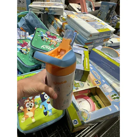 Bình nước cho bé từ 3 tuổi - Bluey của Zak Designs, lớp cách nhiệt giữ nước lạnh trong vài giờ, dung tích 414ml
