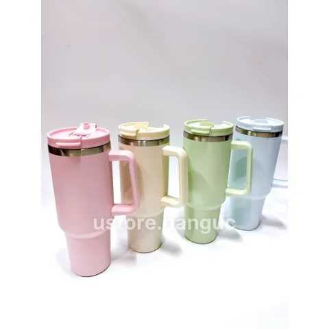 Ly giữ nhiệt dung tích lớn màu pastel, kèm ống hút - Crofton Travel Mug 1.1L giữ lạnh 16h, giữ nóng 7h