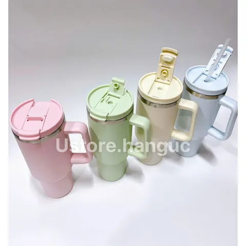 Ly giữ nhiệt dung tích lớn màu pastel, kèm ống hút - Crofton Travel Mug 1.1L giữ lạnh 16h, giữ nóng 7h