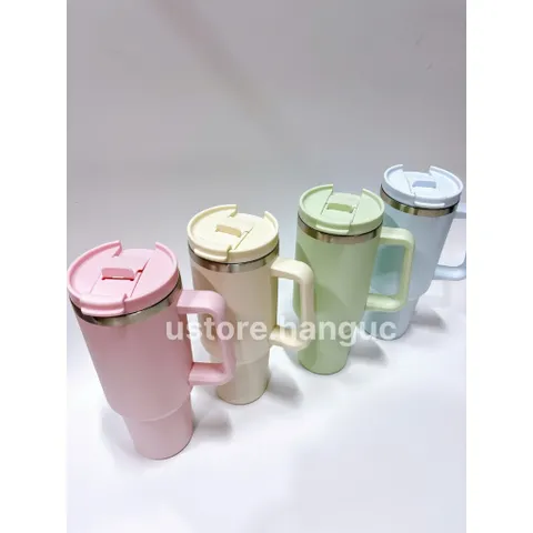 Ly giữ nhiệt dung tích lớn màu pastel, kèm ống hút - Crofton Travel Mug 1.1L giữ lạnh 16h, giữ nóng 7h
