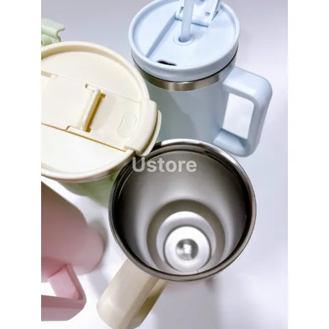 Ly giữ nhiệt dung tích lớn màu pastel, kèm ống hút - Crofton Travel Mug 1.1L giữ lạnh 16h, giữ nóng 7h